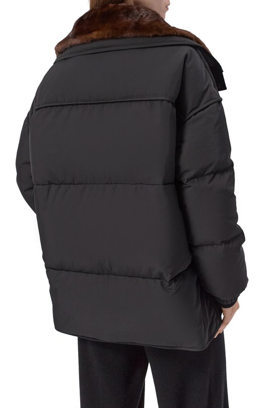 Пуховик с отделкой из норки Yves Salomon M05080/A22X Чёрный  M05080/A22X Фото 4