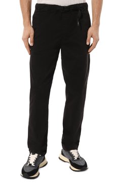 Мужские хлопковые брюки WOOLRICH черного цвета, арт. CFWOTR0171MRUT3493 | Фото 3 (Материал сплава: Проставлено; Драгоценные камни: Проставлено; Материал внешний: Хлопок; Длина (брюки, джинсы): Стандартные; Стили: Кэжуэл; Случай: Повседневный)