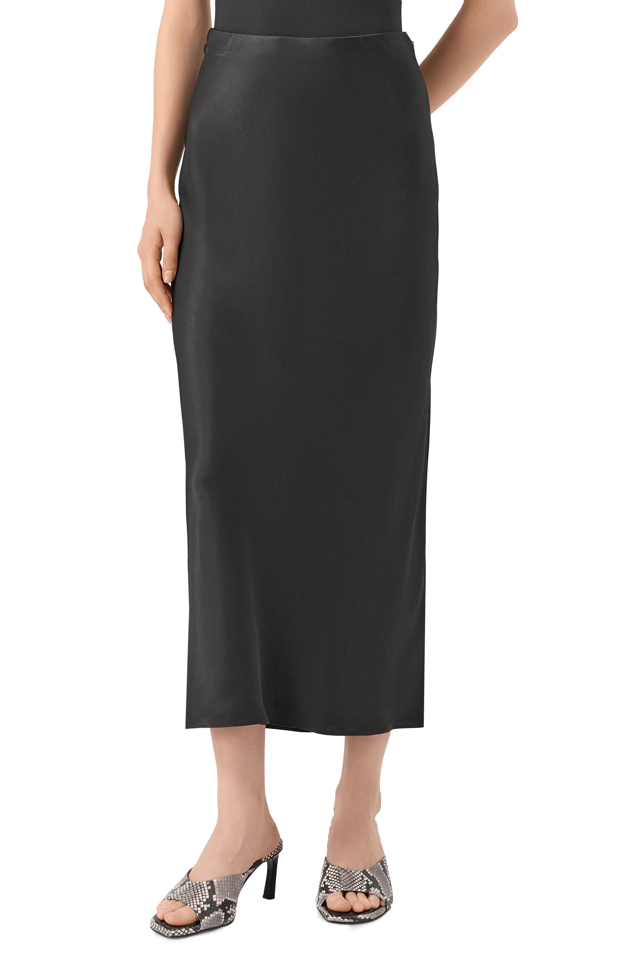 Атласная юбка BOSS черного цвета по цене 21550 руб., арт. 50541819, фото 3 Атласная юбка BOSS, арт. 50541819, фото 3