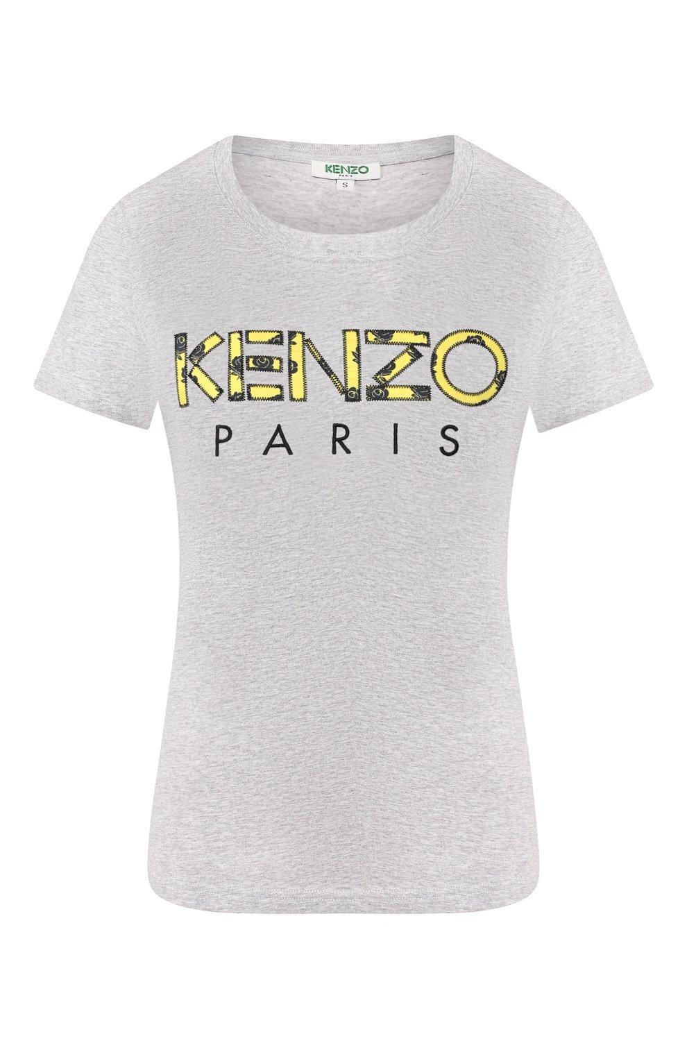 Хлопковая футболка KENZO серого цвета по цене 12100 руб., арт. 2TS721990, фото 1 Хлопковая футболка KENZO, арт. 2TS721990, фото 1