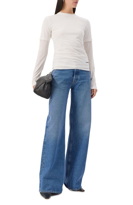 Хлопковая футболка Jil Sander J40GC0146/J45031 Белый  J40GC0146/J45031 Фото 2