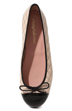 Детские кожаные балетки PRETTY BALLERINAS кремвого цвета, арт. 41644 | Фото 4 (Материал внутренний: Натуральная кожа, Текстиль; Материал сплава: Проставлено; Нос: Не проставлено)