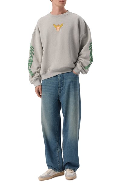 Хлопковый свитшот RHUDE серого цвета по цене 94800 руб., арт. RHPF26ST04083, фото 2 Хлопковый свитшот RHUDE, арт. RHPF26ST04083, фото 2