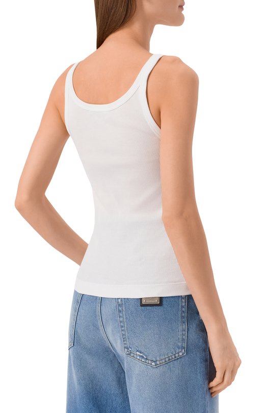 Хлопковая майка Dolce & Gabbana F8W45T/FU7AV Белый  F8W45T/FU7AV Фото 4