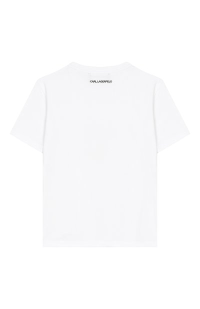 Хлопковая футболка KARL LAGERFELD KIDS белого цвета по цене 13360 руб., арт. Z31153, фото 2 Хлопковая футболка KARL LAGERFELD KIDS, арт. Z31153, фото 2