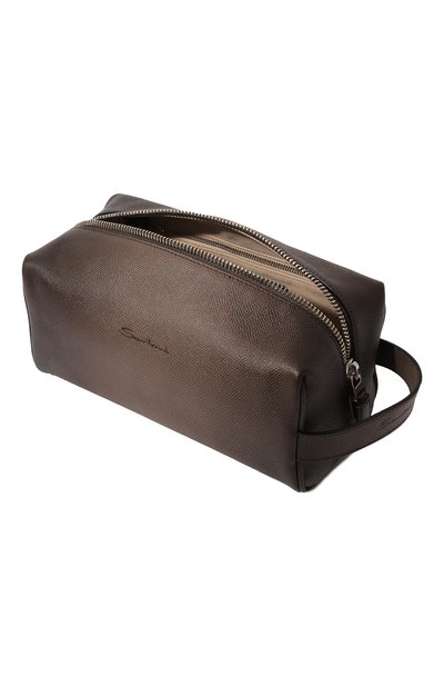 Кожаный несессер SANTONI коричневого цвета по цене 54100 руб., арт. UIBBA2368DB-ASFIE30, фото 3 Кожаный несессер SANTONI, арт. UIBBA2368DB-ASFIE30, фото 3