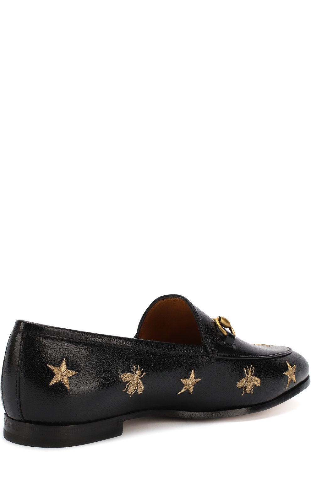 Кожаные лоферы jordaan с вышивкой и пряжкой-трензелем GUCCI, арт. 505281/D3V00, фото 4