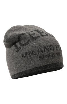 Мужская шапка ICEBERG серого цвета, арт. 3044/7056 | Фото 1 (Материал сплава: Проставлено; Материал: Шерсть, Текстиль; Нос: Не проставлено; Кросс-КТ: Трикотаж)