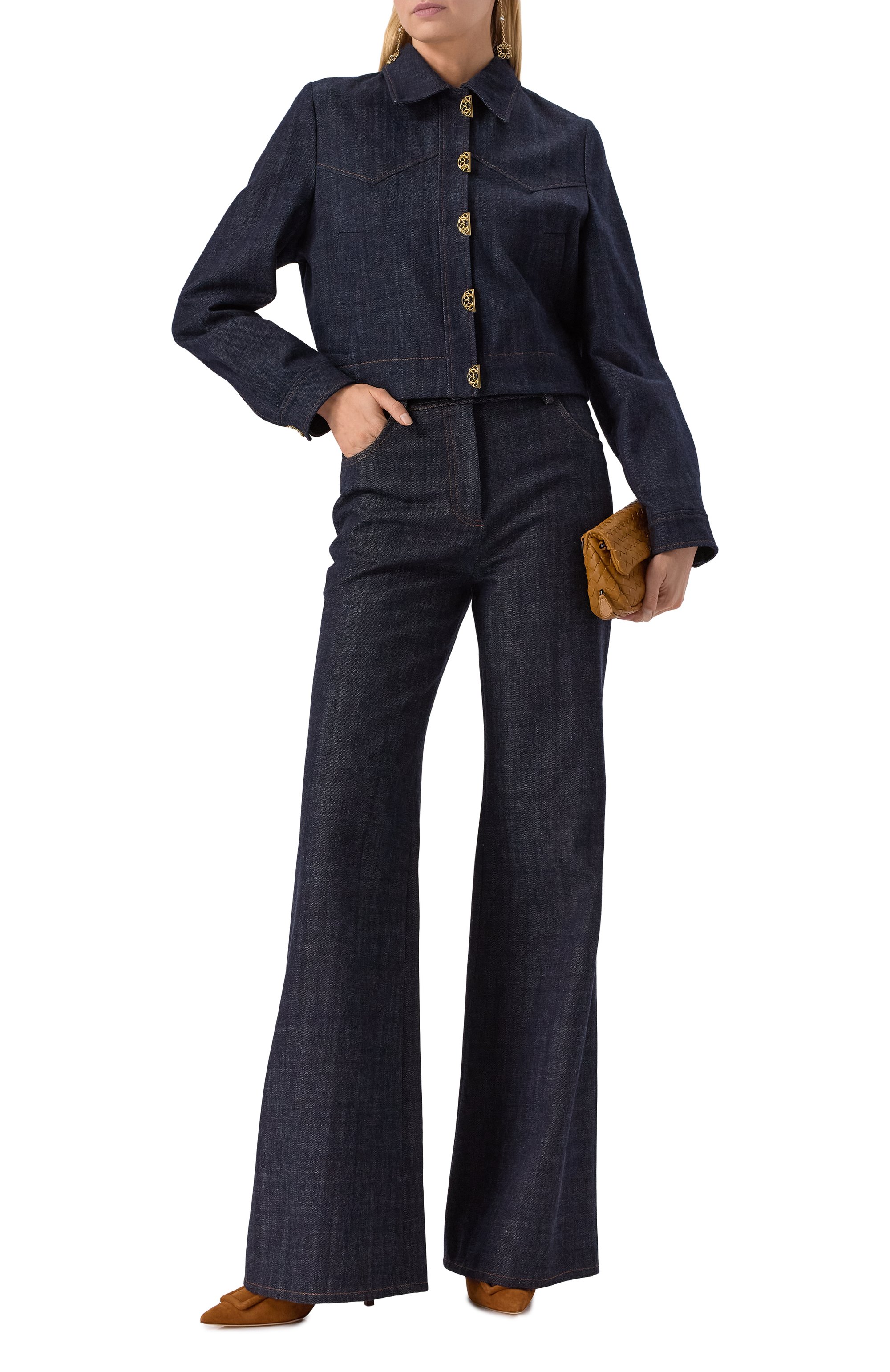 Джинсы ELIE SAAB синего цвета по цене 150500 руб., арт. P0054, фото 2 Джинсы ELIE SAAB, арт. P0054, фото 2