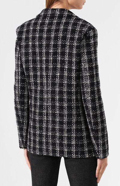 Двубортный жакет MSGM черно-белого цвета по цене 57650 руб., арт. 2741MDG07X 195624, фото 4 Двубортный жакет MSGM, арт. 2741MDG07X 195624, фото 4
