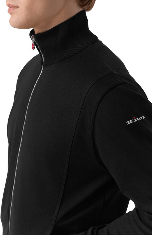 Толстовка из хлопка и шелка Kiton UMKZ02402 Чёрный  UMKZ02402 Фото 5