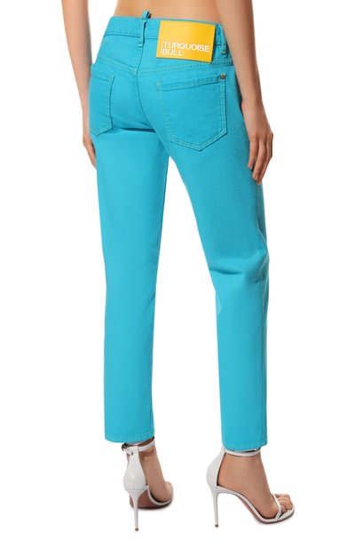 Джинсы DSQUARED2 бирюзового цвета по цене 49150 руб., арт. S75LB0745/S30811, фото 4 Джинсы DSQUARED2, арт. S75LB0745/S30811, фото 4