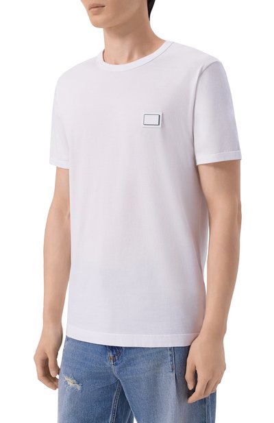Хлопковая футболка DOLCE & GABBANA белого цвета по цене 65300 руб., арт. G8PV1T/G7Q1Q, фото 3 Хлопковая футболка DOLCE & GABBANA, арт. G8PV1T/G7Q1Q, фото 3