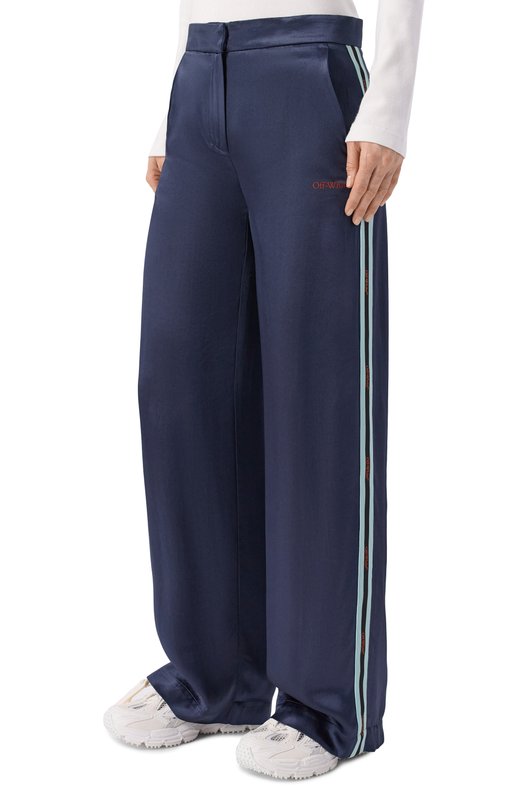 Атласные брюки Off-White 0WCA199S26FAB001 Синий  0WCA199S26FAB001 Фото 3