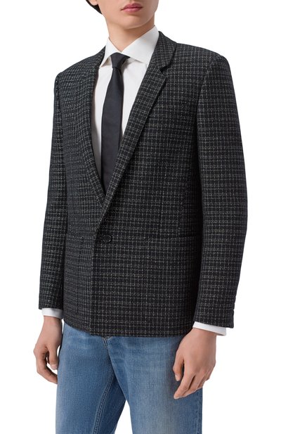 Пиджак из шерсти и вискозы SAINT LAURENT черного цвета по цене 263500 руб., арт. 644409/Y1C81, фото 3 Пиджак из шерсти и вискозы SAINT LAURENT, арт. 644409/Y1C81, фото 3