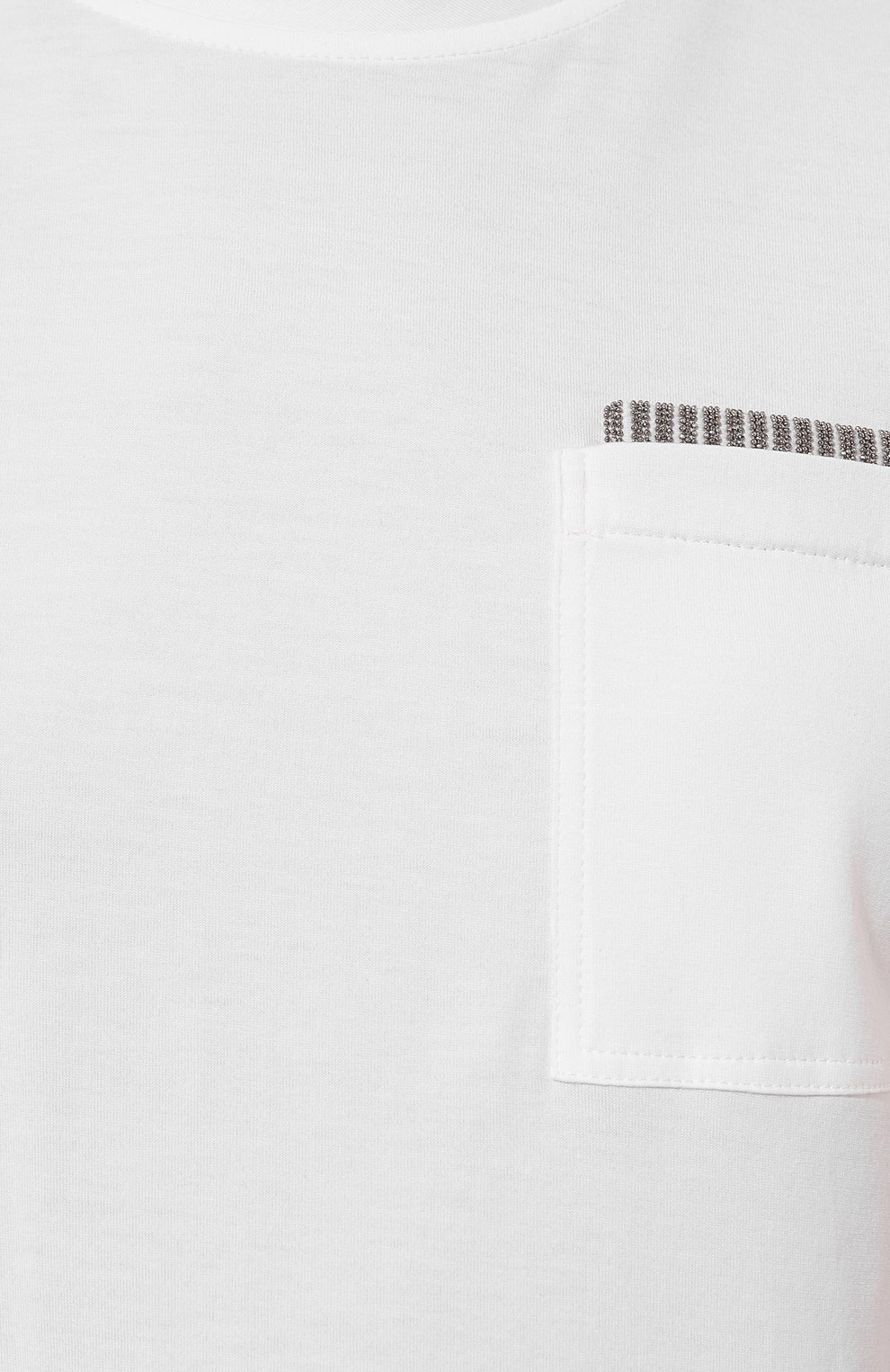Хлопковая футболка BRUNELLO CUCINELLI белого цвета по цене 69950 руб., арт. M0T81HR200, фото 5 Хлопковая футболка BRUNELLO CUCINELLI, арт. M0T81HR200, фото 5