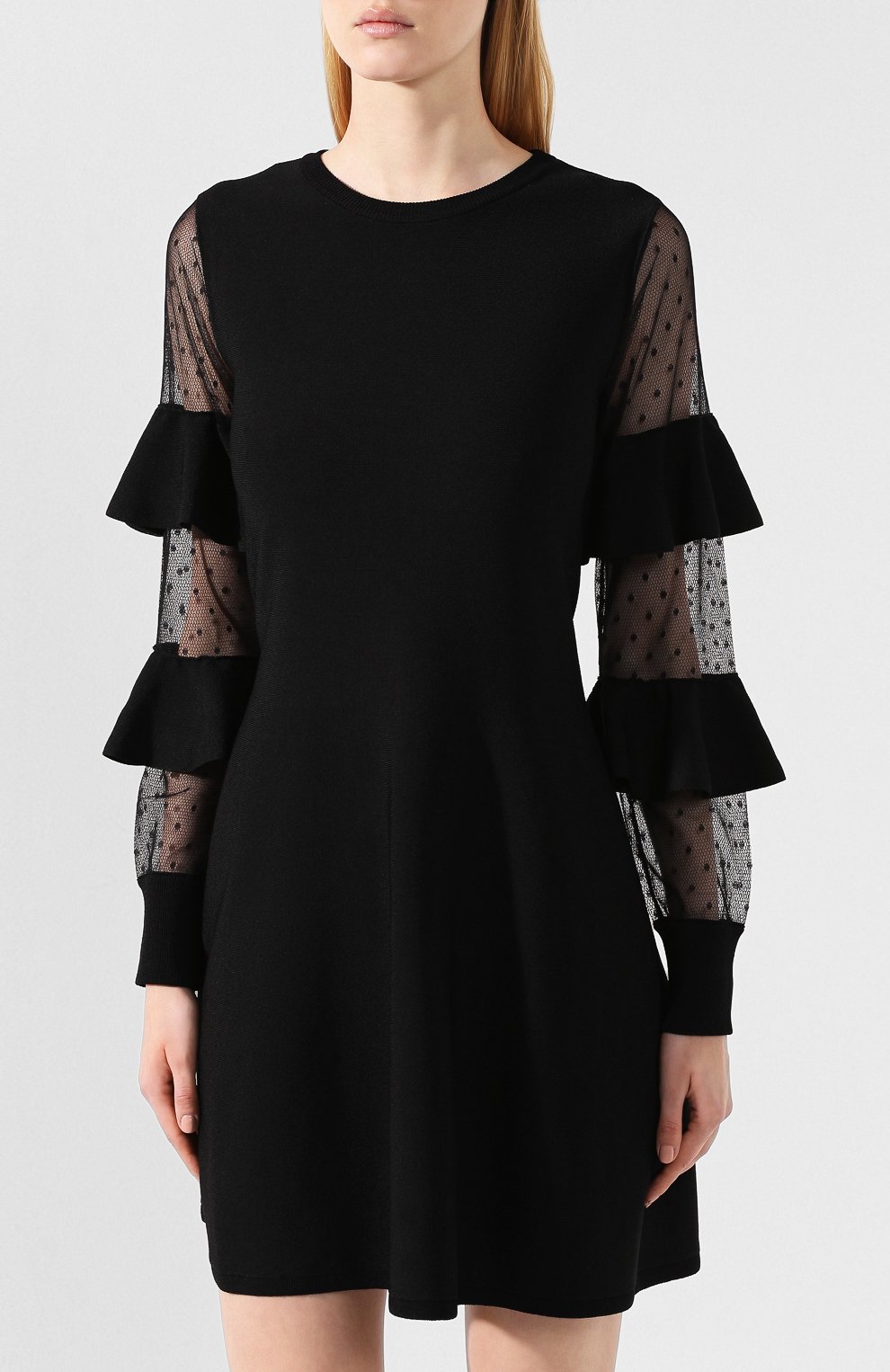 Платье из вискозы REDVALENTINO черного цвета по цене 46850 руб., арт. SR0KDB16/4NW, фото 3 Платье из вискозы REDVALENTINO, арт. SR0KDB16/4NW, фото 3