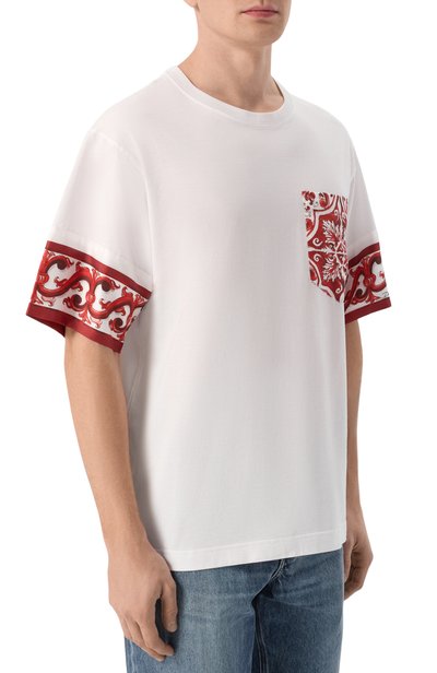 Футболка из хлопка и шелка DOLCE & GABBANA, арт. G8SB2T/G7P5H, фото 3