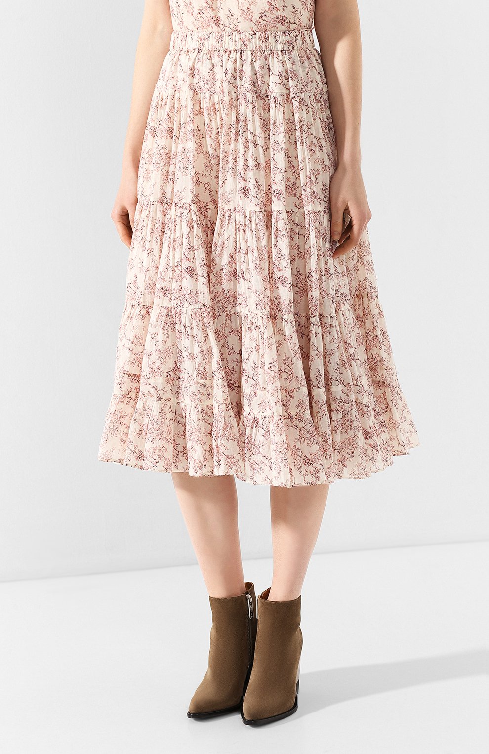 Хлопковая юбка ISABEL MARANT ETOILE светло-розового цвета по цене 22550 руб., арт. JU0920-20P028E/ELFA, фото 3 Хлопковая юбка ISABEL MARANT ETOILE, арт. JU0920-20P028E/ELFA, фото 3