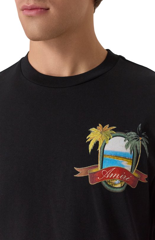 Хлопковая футболка Amiri AMJYTE1217 Чёрный  AMJYTE1217 Фото 5