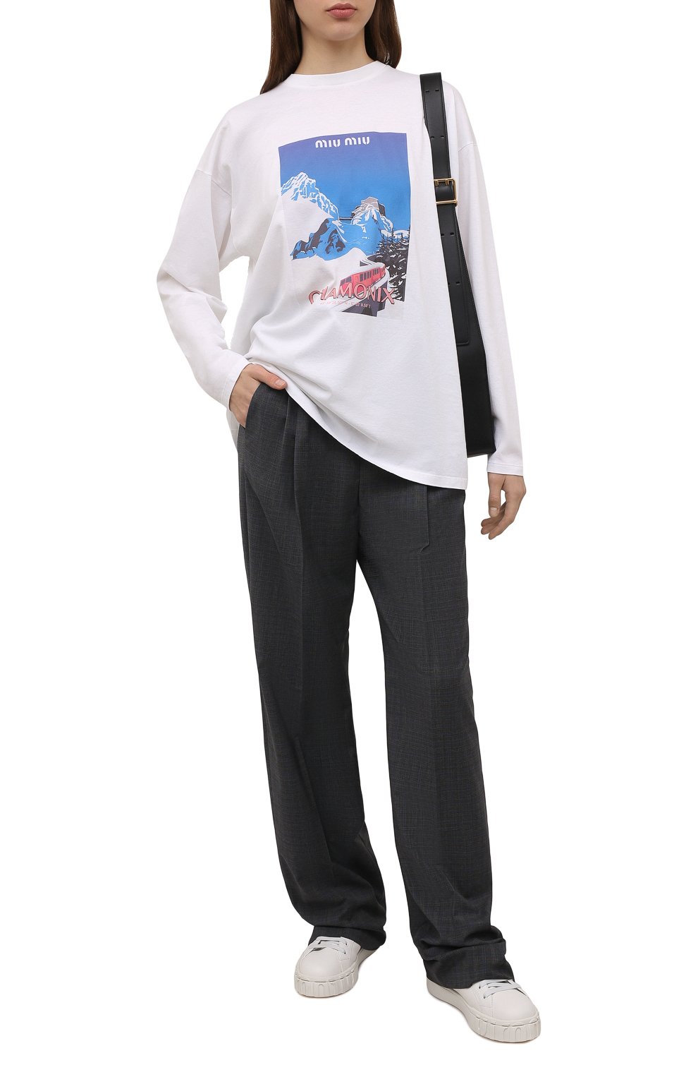 Хлопковый лонгслив MIU MIU, арт. MJL796-1Z3J-F0009, фото 2