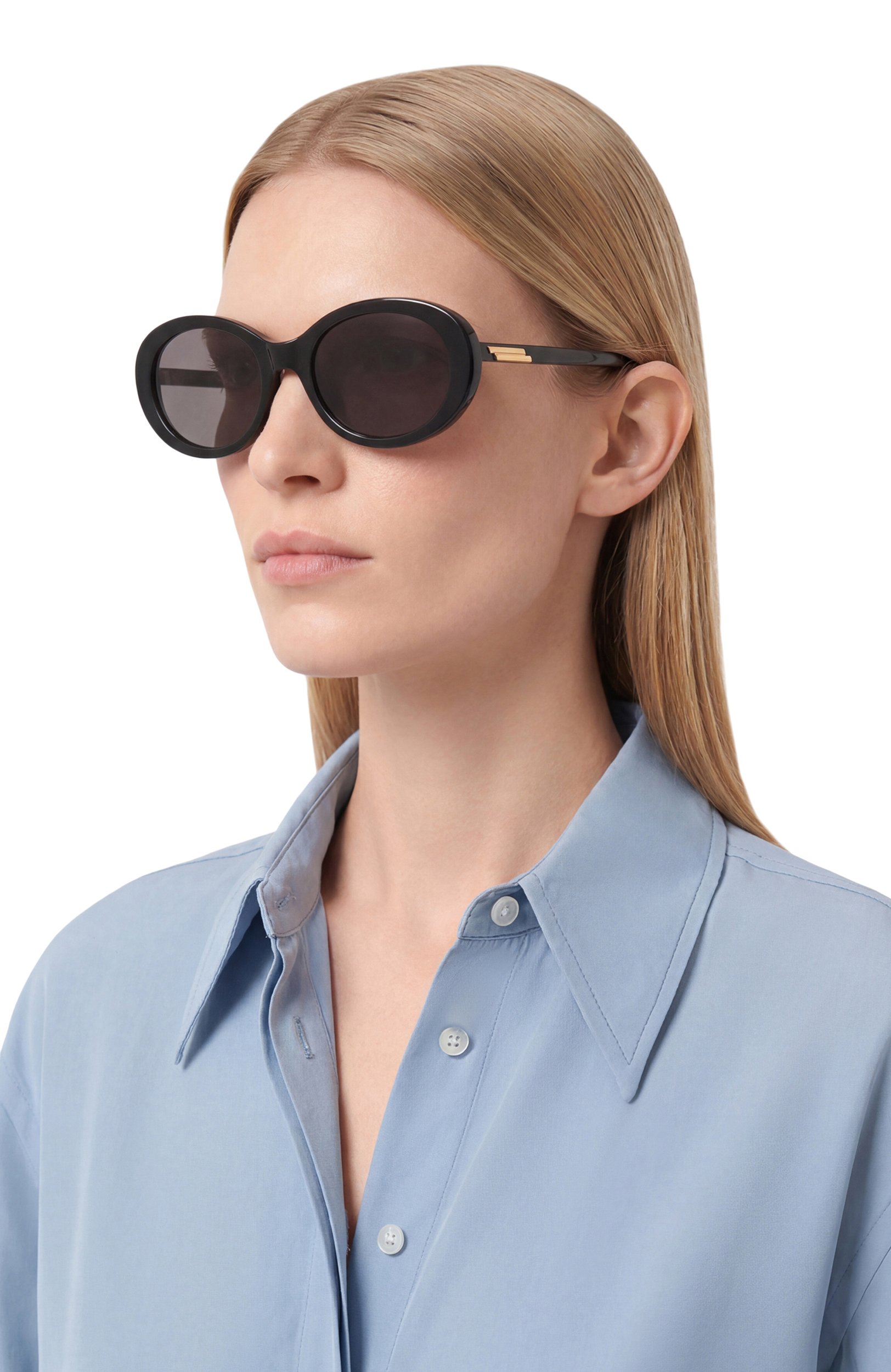 Солнцезащитные очки BOTTEGA VENETA черного цвета по цене 43300 руб., арт. BV1415SK 001, фото 2 Солнцезащитные очки BOTTEGA VENETA, арт. BV1415SK 001, фото 2