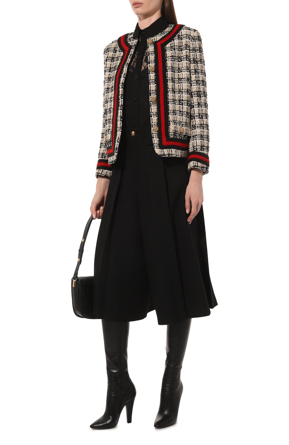 Шерстяные кюлоты GUCCI черного цвета по цене 230400 руб., арт. 664412 ZAAK4, фото 2 Шерстяные кюлоты GUCCI, арт. 664412 ZAAK4, фото 2