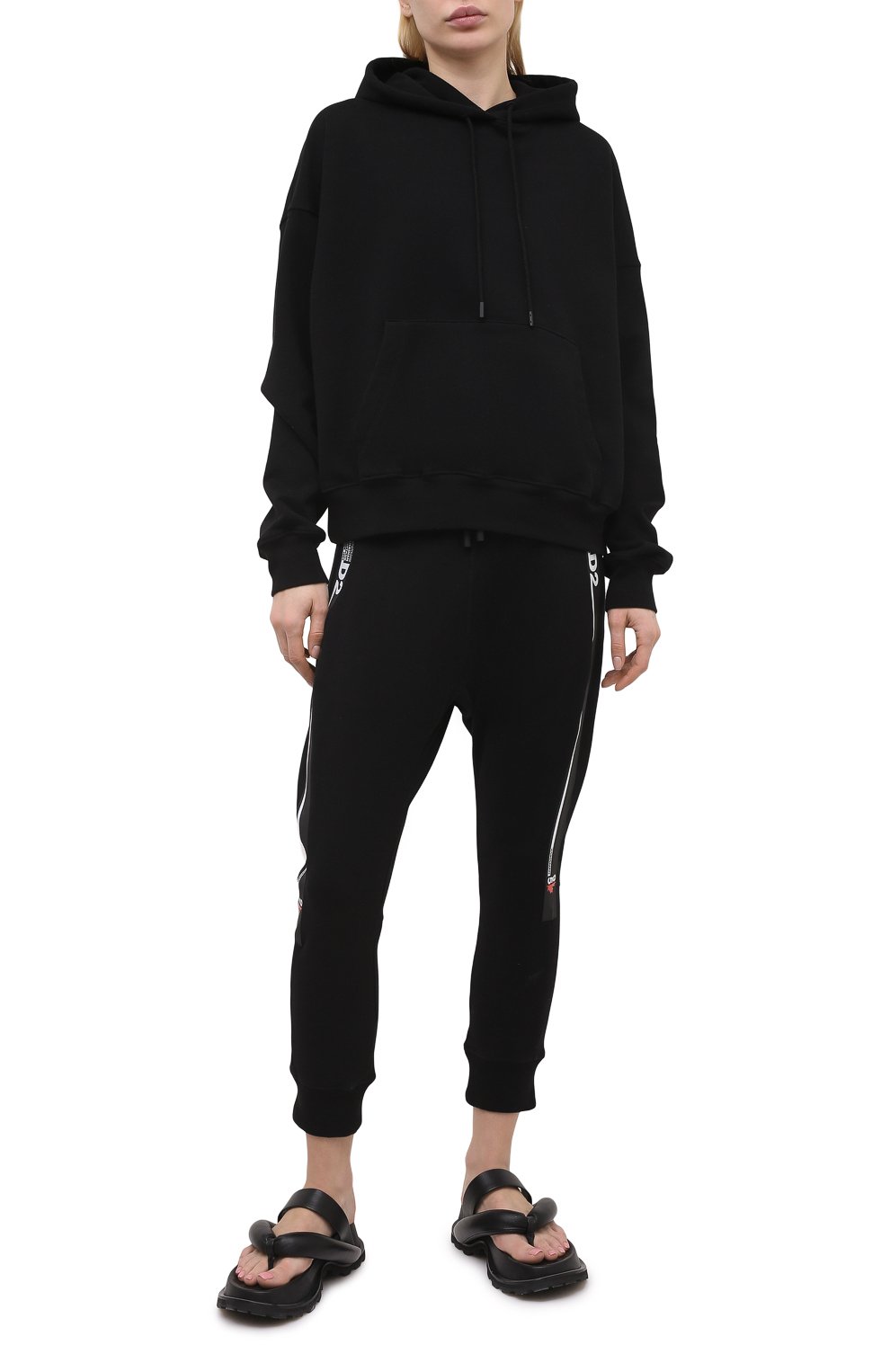 Хлопковые брюки DSQUARED2 черного цвета по цене 45650 руб., арт. S75KB0197/S25042, фото 2 Хлопковые брюки DSQUARED2, арт. S75KB0197/S25042, фото 2