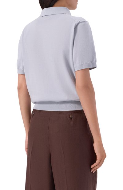 Хлопковое поло LORO PIANA голубого цвета по цене 161500 руб., арт. FAP2470, фото 4 Хлопковое поло LORO PIANA, арт. FAP2470, фото 4