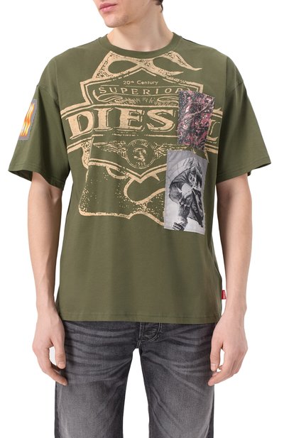 Хлопковая футболка DIESEL, арт. A16162/0PLAT, фото 3