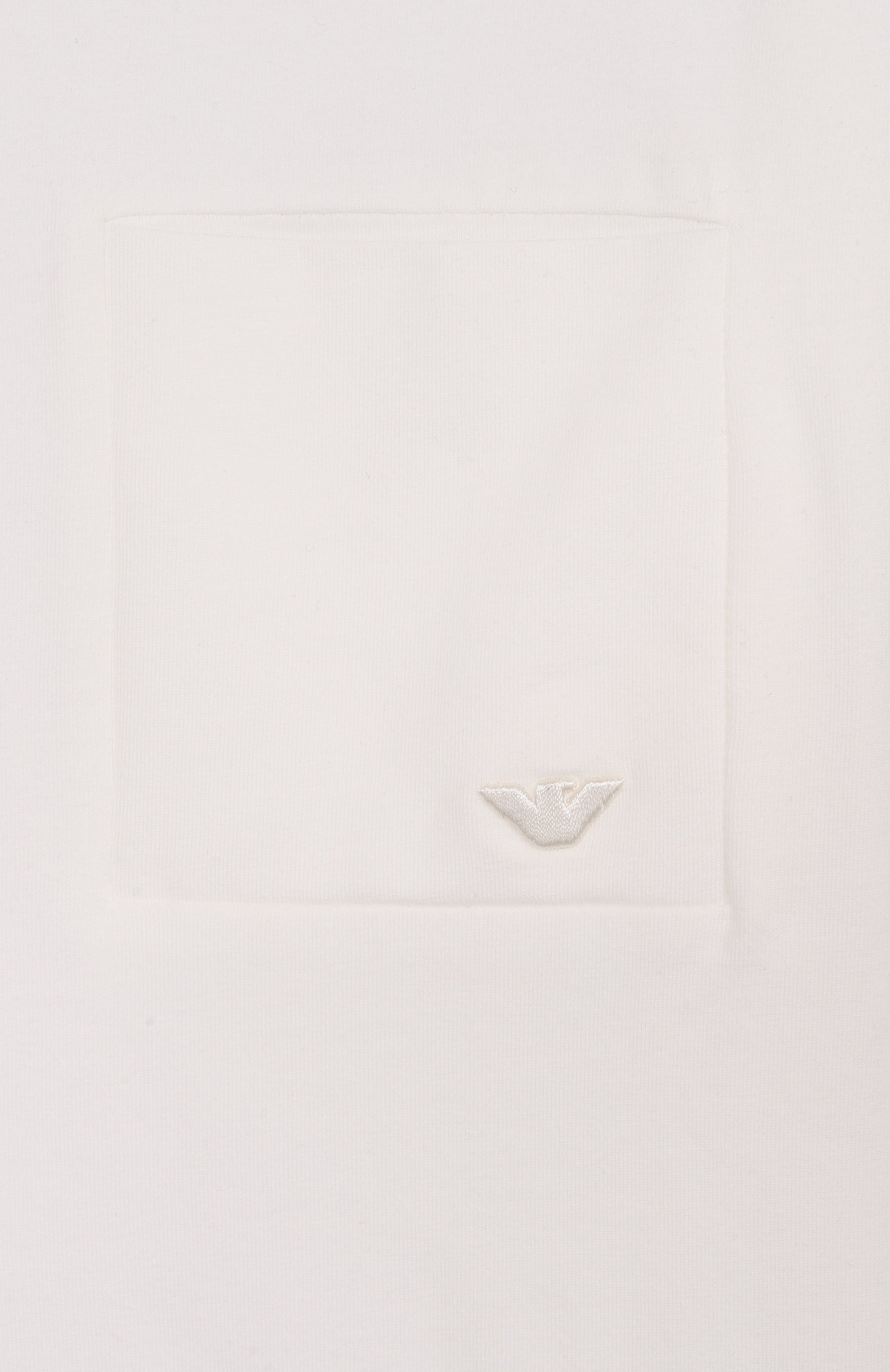 Хлопковая футболка EMPORIO ARMANI молочного цвета по цене 9380 руб., арт. EB001318/AF21808, фото 3 Хлопковая футболка EMPORIO ARMANI, арт. EB001318/AF21808, фото 3