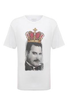 Мужская хлопковая футболка BISIBIGLIO белого цвета, �арт. C0R0NA FREDDIE | Фото 1 (Рукава: Короткие; Длина (для топов): Стандартные; Стили: Гранж; Принт: С принтом; Материал сплава: Проставлено; Материал внешний: Хлопок; Драгоценные камни: Проставлено)