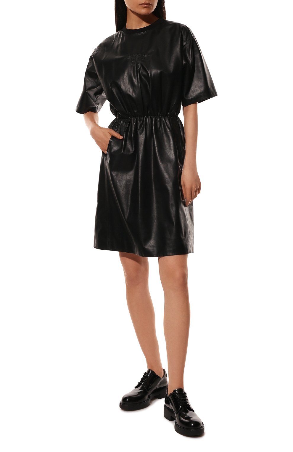 Кожаное платье PRADA черного цвета по цене 435000 руб., арт. 53413-08P-F0002, фото 2 Кожаное платье PRADA, арт. 53413-08P-F0002, фото 2