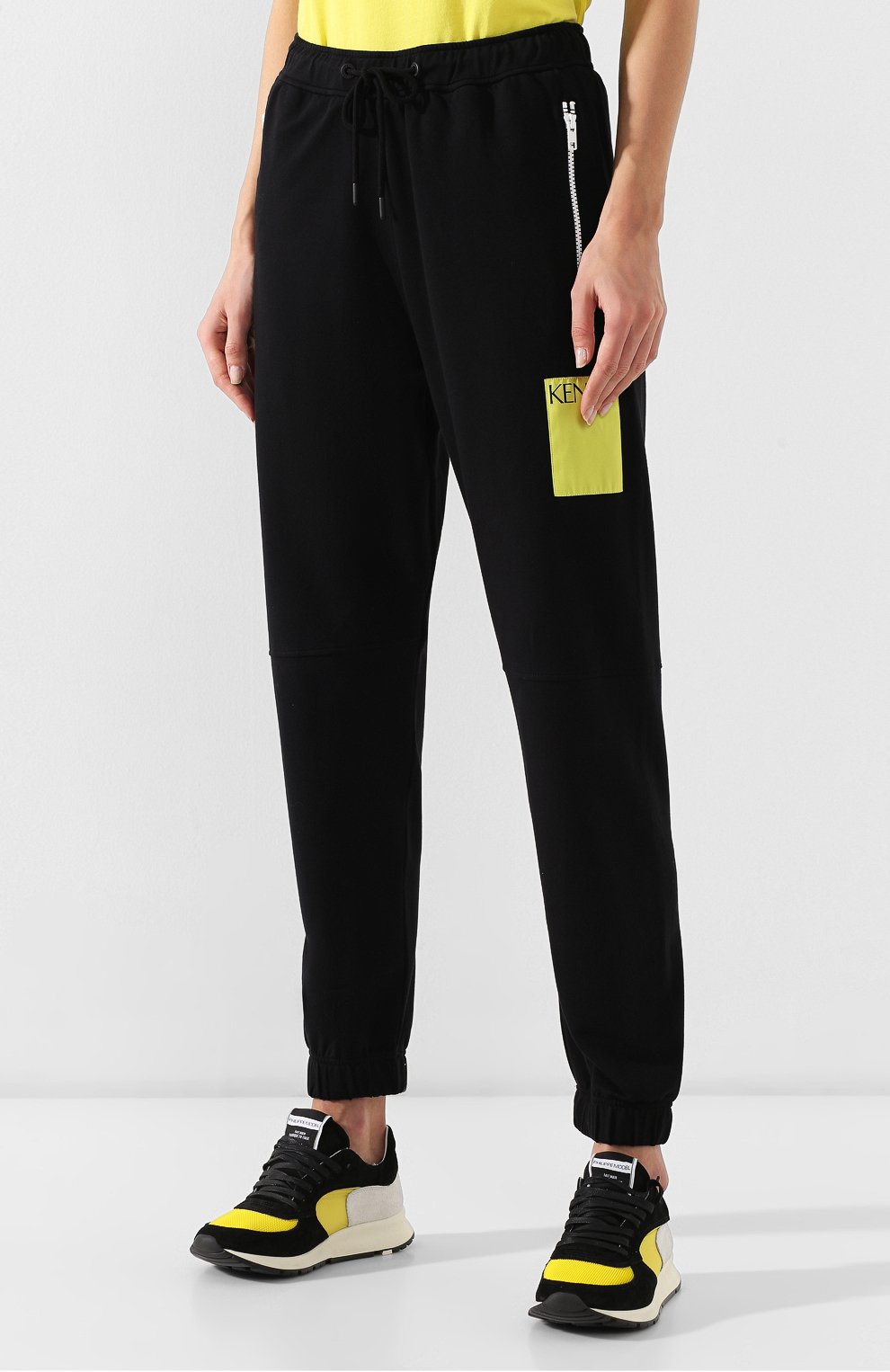 Хлопковые джоггеры KENZO черного цвета по цене 25250 руб., арт. 2PA701955, фото 3 Хлопковые джоггеры KENZO, арт. 2PA701955, фото 3