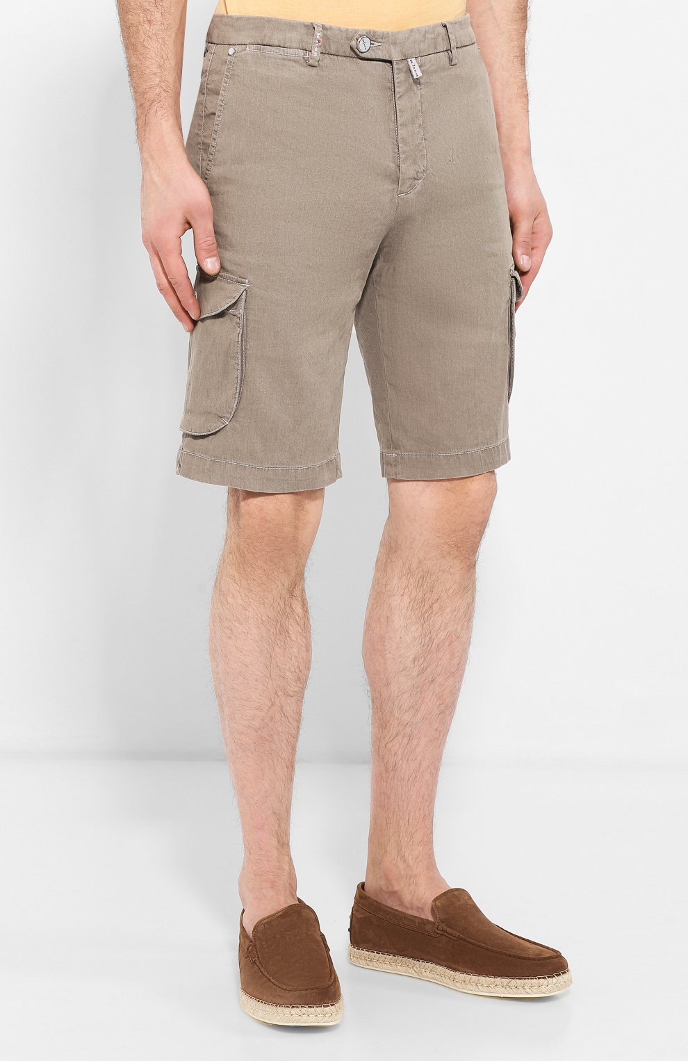 Шорты из смеси льна и хлопка KITON бежевого цвета по цене 84500 руб., арт. UFPPBJ07R89, фото 3 Шорты из смеси льна и хлопка KITON, арт. UFPPBJ07R89, фото 3