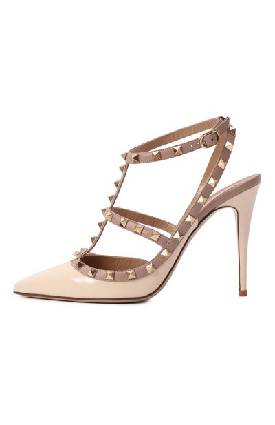 Кожаные туфли rockstud 100 VALENTINO бежевого цвета по цене 125500 руб., арт. 8W2S0393/VNW, фото 4 Кожаные туфли rockstud 100 VALENTINO, арт. 8W2S0393/VNW, фото 4