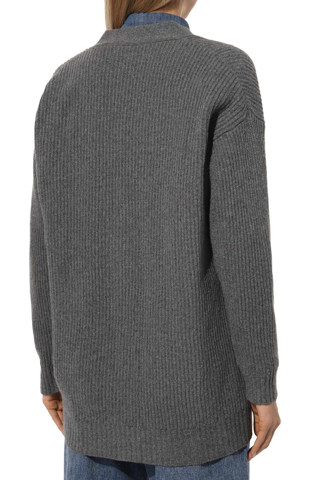 Кардиган из шерсти и вискозы WEEKEND MAX MARA серого цвета по цене 39150 руб., арт. NEGUS, фото 4 Кардиган из шерсти и вискозы WEEKEND MAX MARA, арт. NEGUS, фото 4