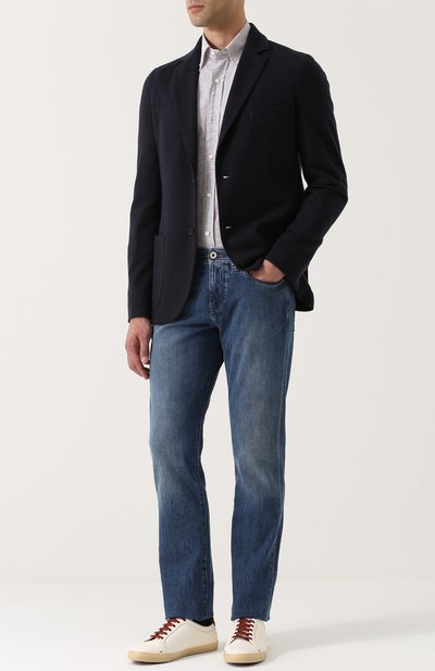 Хлопковая рубашка с воротником button down LORO PIANA, арт. FAG3502, фото 2