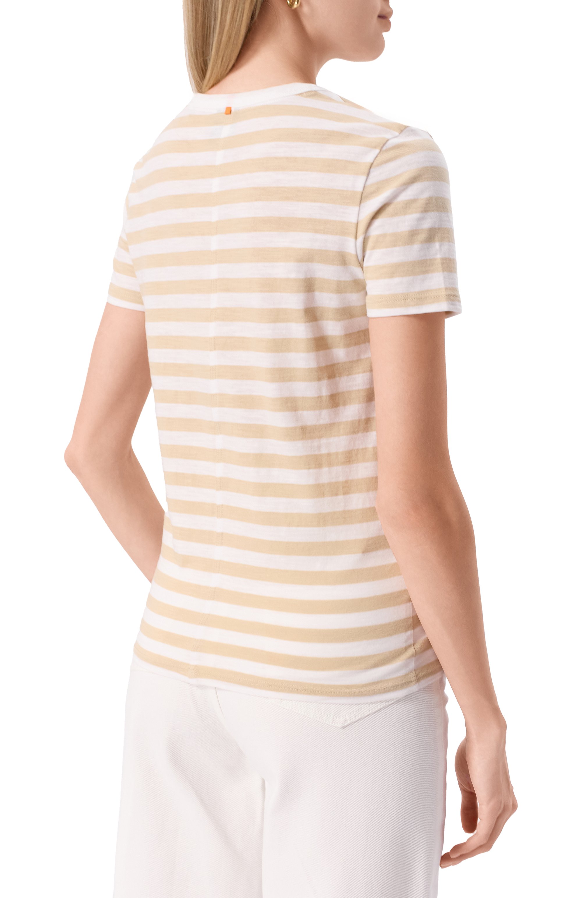 Хлопковая футболка BOSS ORANGE бежевого цвета по цене 7195 руб., арт. 50504192, фото 4 Хлопковая футболка BOSS ORANGE, арт. 50504192, фото 4