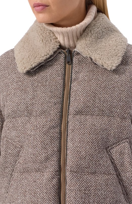 Двусторонний пуховик Brunello Cucinelli MG5297744 Коричневый  MG5297744 Фото 5
