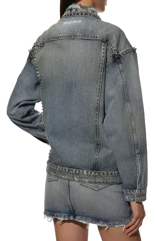 Джинсовая куртка Miu Miu GWB132-1ZV6-F0013 Голубой  GWB132-1ZV6-F0013 Фото 4