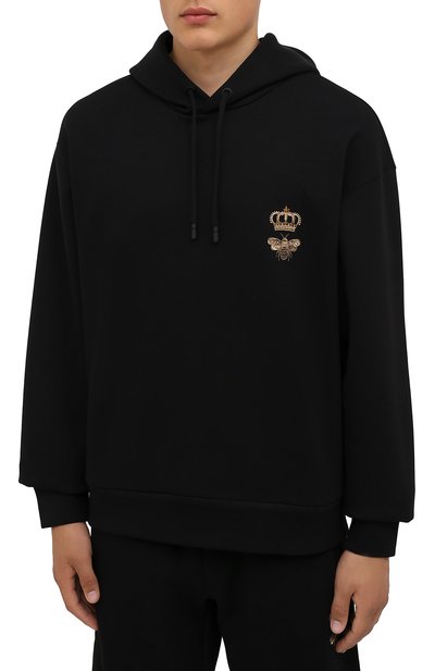 Хлопковое худи DOLCE & GABBANA черного цвета по цене 77300 руб., арт. G9VC8Z/HU7H9, фото 3 Хлопковое худи DOLCE & GABBANA, арт. G9VC8Z/HU7H9, фото 3