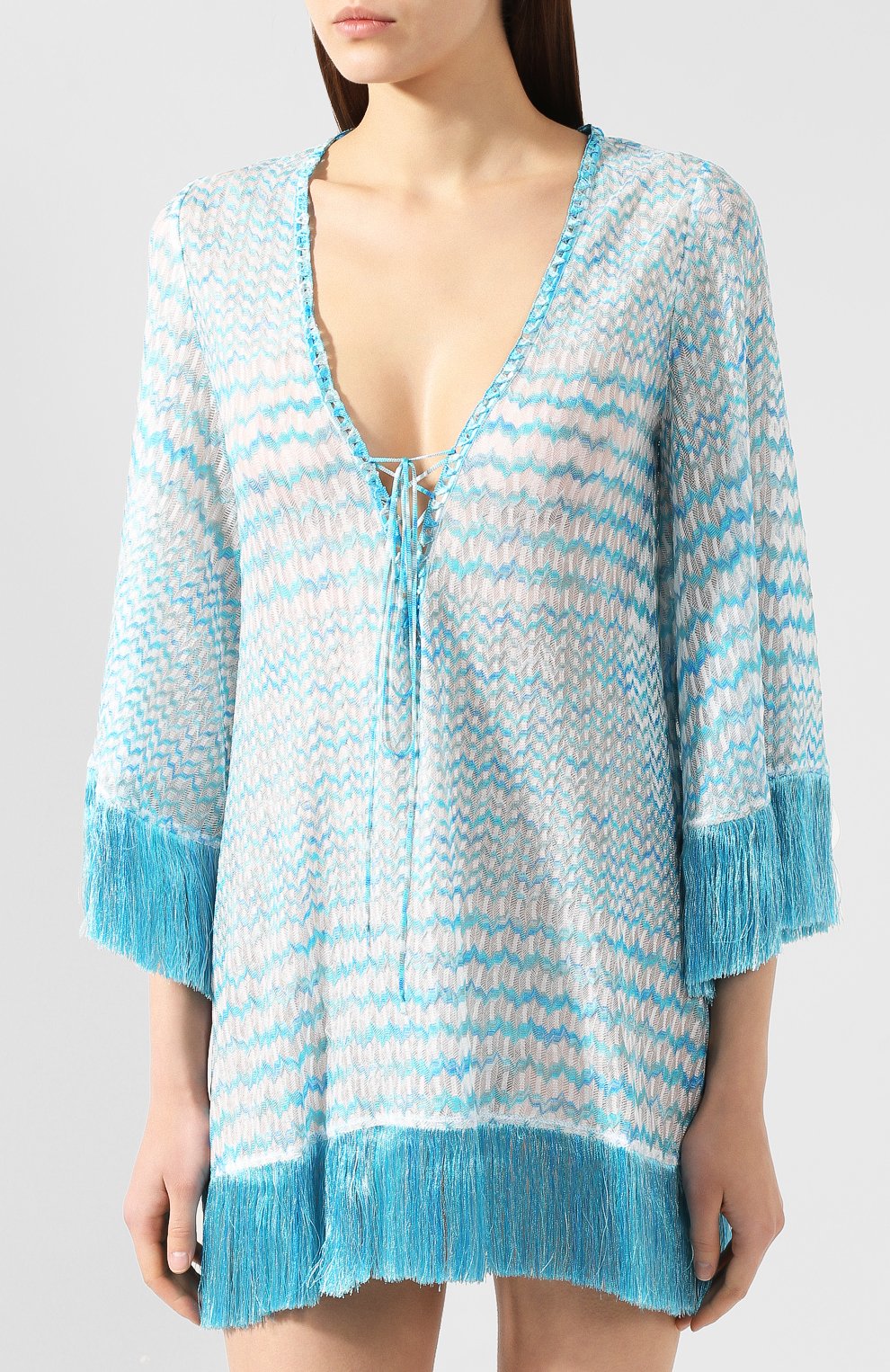 Туника MISSONI голубого цвета по цене 68300 руб., арт. MMG00049/BR003H, фото 3 Туника MISSONI, арт. MMG00049/BR003H, фото 3