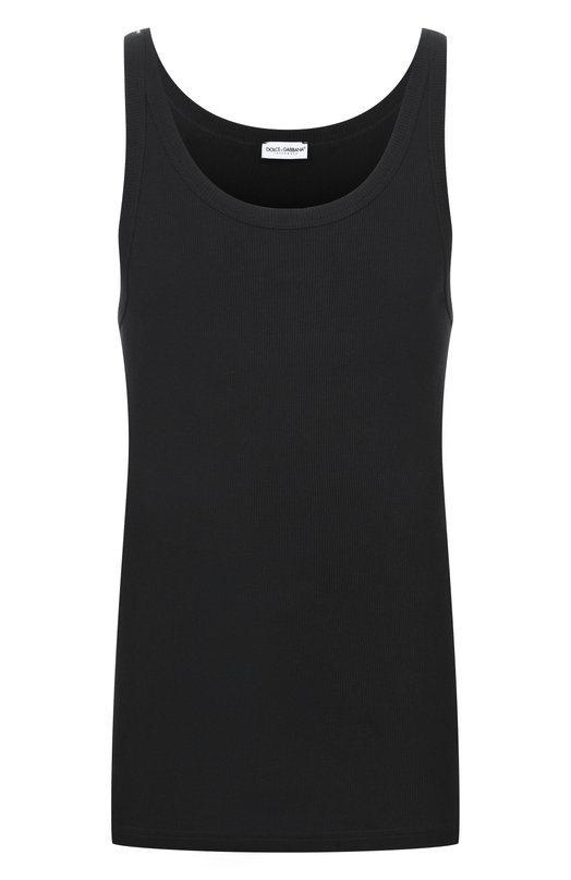 Хлопковая майка Dolce & Gabbana M8C19J/0UAIJ Чёрный M8C19J/0UAIJ