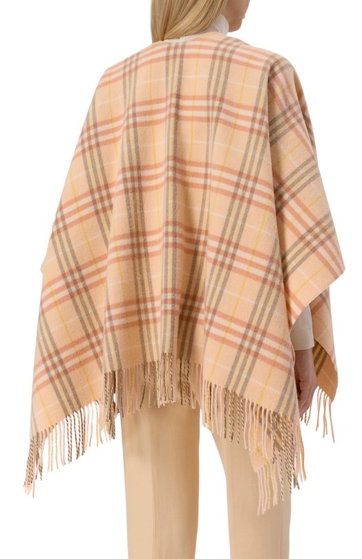 Пончо из шерсти и кашемира Burberry 8102990 Розовый  8102990 Фото 4
