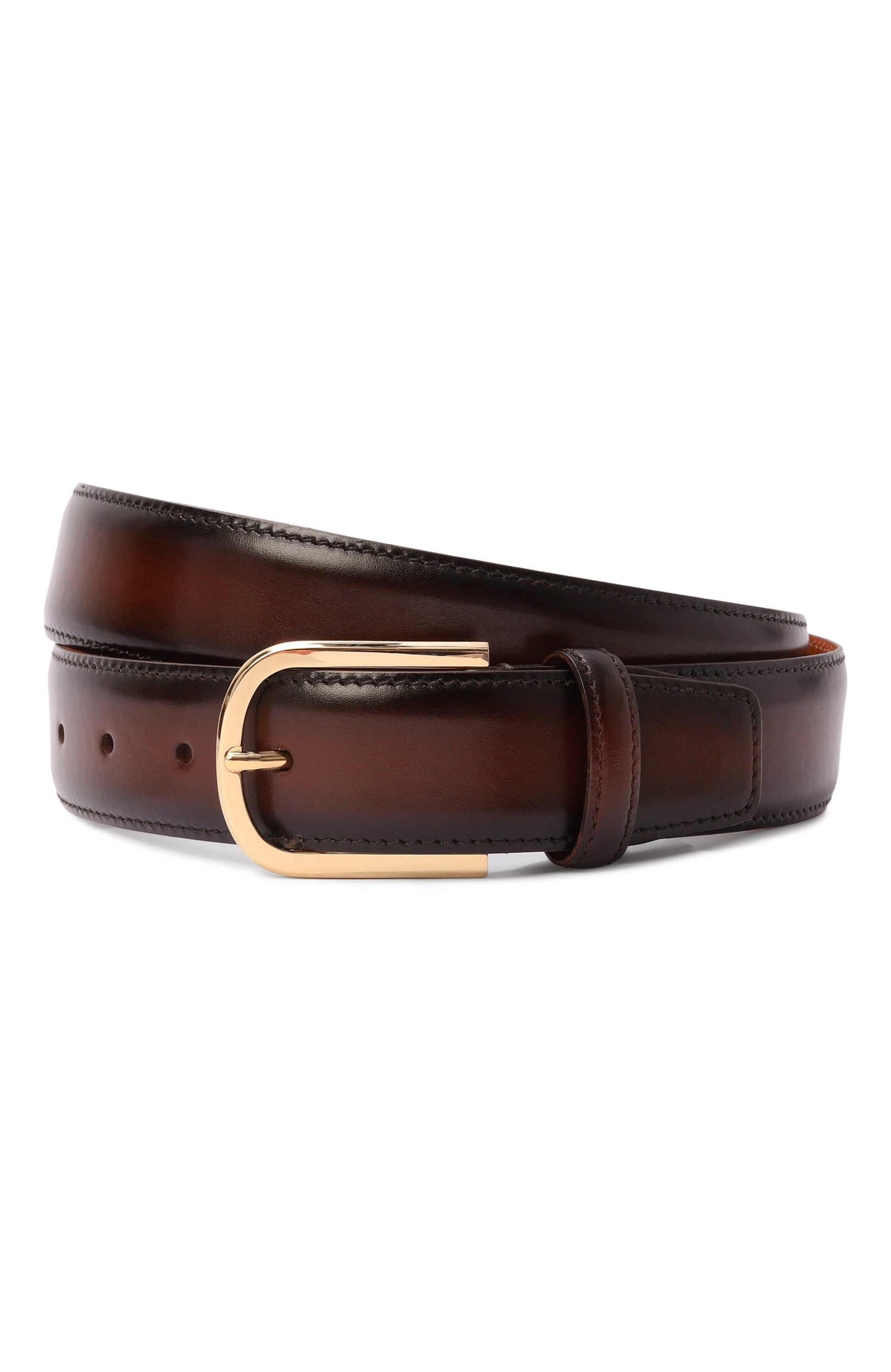 Кожаный ремень SANTONI темно-коричневого цвета по цене 48850 руб., арт. CM35VC003C58HVVD, фото 1 Кожаный ремень SANTONI, арт. CM35VC003C58HVVD, фото 1