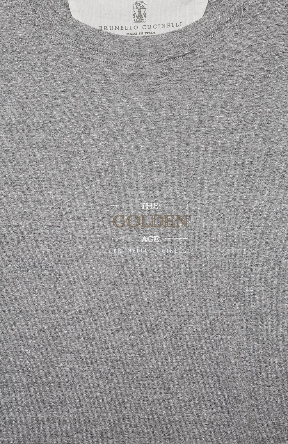 Футболка изо льна и хлопка BRUNELLO CUCINELLI, арт. BW835T148C, фото 3