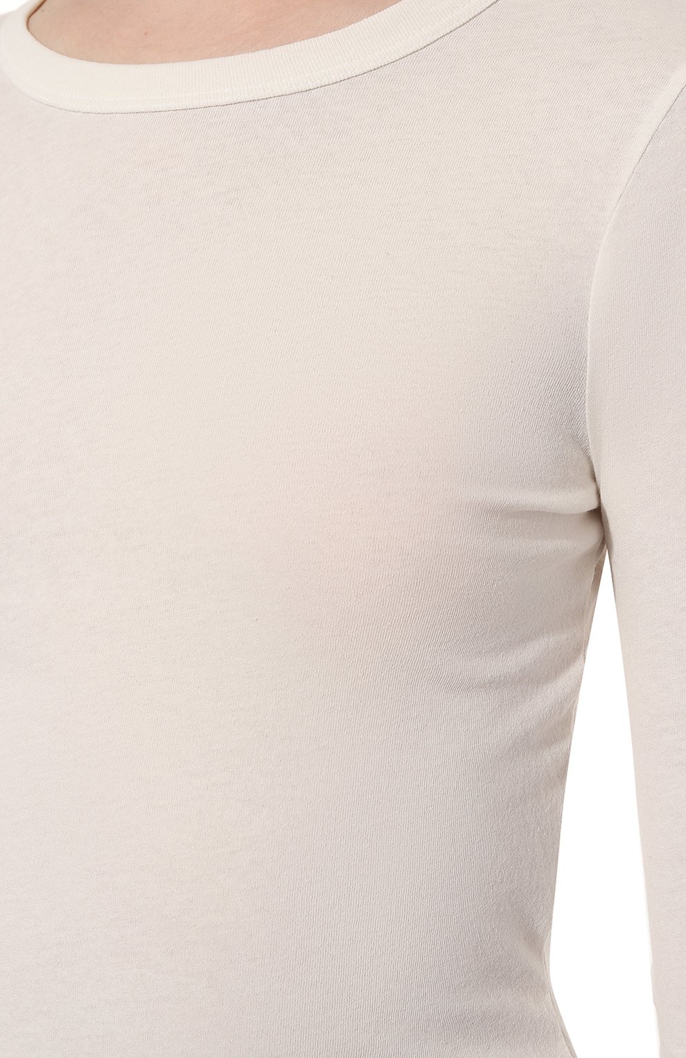 Хлопковый лонгслив SLVRLAKE, арт. TLBY100PNATW/L0NG SLEEVE BABY TEE NATURAL WHITE, фото 5