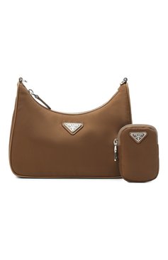 Женская сумка prada re edition bag PRADA коричневого цвета, арт. 1BH204-064-F0324-V1L | Фото 9 (Сумки-технические: Сумки через плечо; Материал: Натуральная кожа, Текстиль; Материал сплава: Проставлено; Ремень/цепочка: На ремешке; Драгоценные камни: Проставлено; Размер: small)