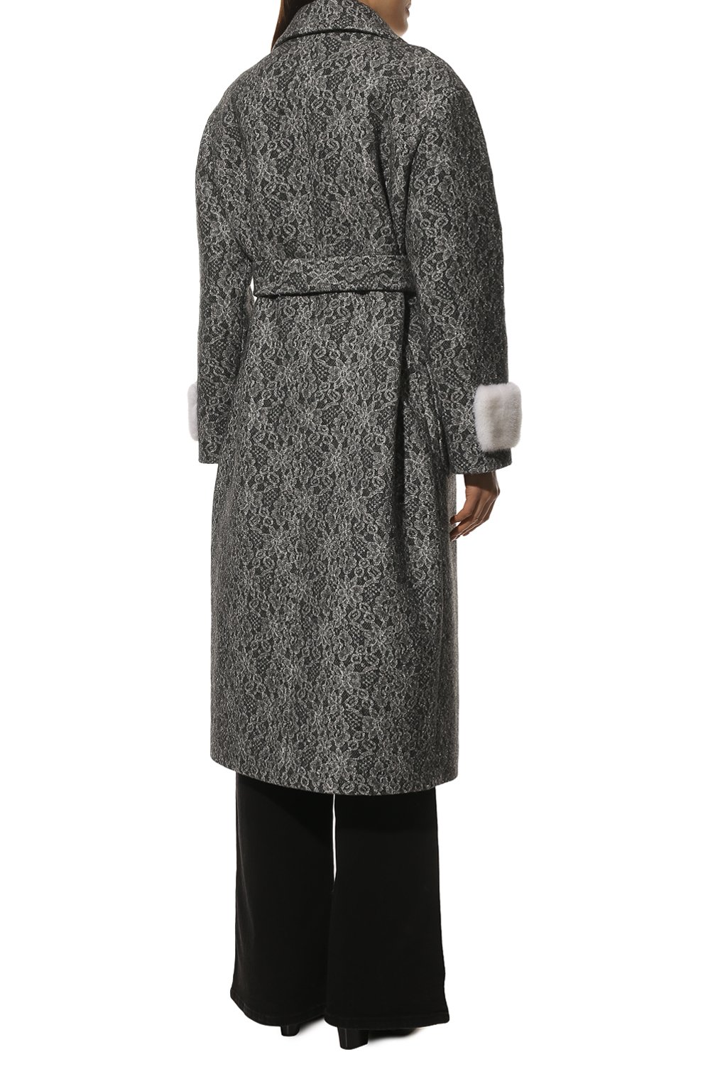 Шерстяное пальто SEVEN LAB серого цвета по цене 38850 руб., арт. CABM lace grey, фото 4 Шерстяное пальто SEVEN LAB, арт. CABM lace grey, фото 4